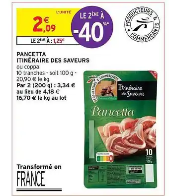 Intermarché Hyper Pancetta itinéraire des saveurs offre