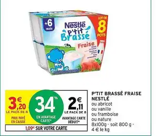 Intermarché Hyper P'tit brassé fraise nestlé offre