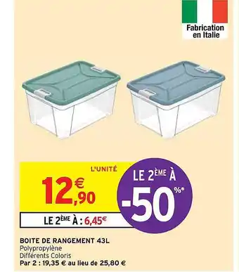 Intermarché Hyper Boîte de rangement 43 l offre