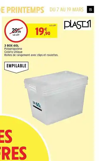 Intermarché Hyper 3 box 60 l offre