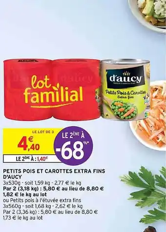 Intermarché Hyper Petits pois et carottes extra fins d'aucy offre