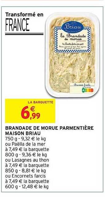 Intermarché Hyper Brandade de morue parmentière maison briau offre