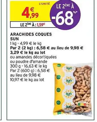 Intermarché Hyper Arachides coques sun offre