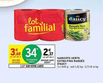 Intermarché Hyper Haricots verts extra-fins rangés d'aucy offre