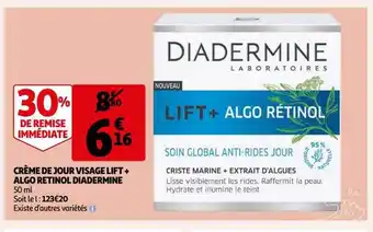 Auchan Crème de jour visage lift+ algo retinol diadermine offre