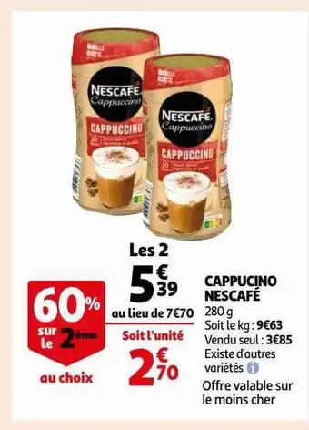 Auchan Cappuccino nescafé offre