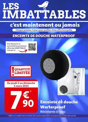Auchan Enceinte de douche waterproof offre