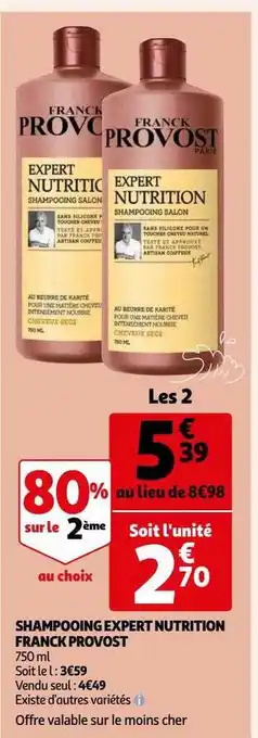 Auchan Shampooing expert nutrition franck provost offre