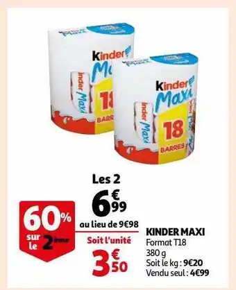 Auchan Kinder maxi offre