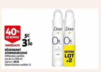 Auchan Déodorant atomiseur dove offre