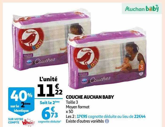 Promo Couche auchan baby chez Auchan