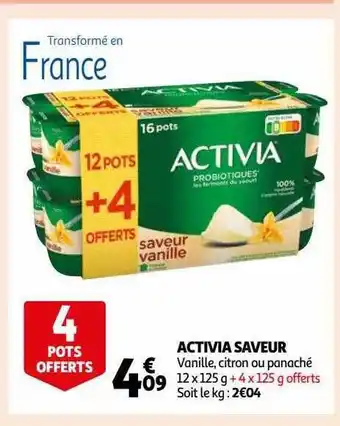 Auchan Activia saveur offre