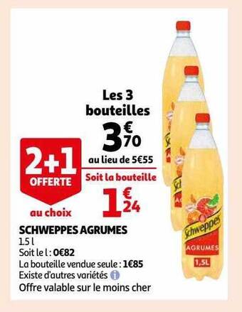 Auchan Schweppes agrumes offre