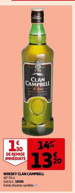 Auchan Whisky clan campbell offre