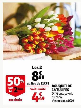 Auchan Bouquet de 14 tulipes offre