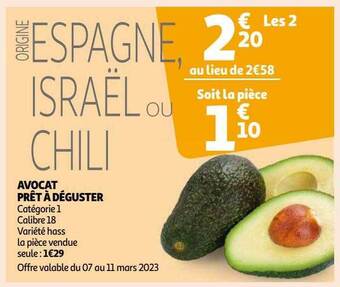 Auchan Avocat prêt à déguster offre