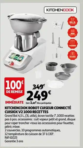 Auchan Kitchencook robot cuiseur connecté cuisiox v2 1000 recettes offre