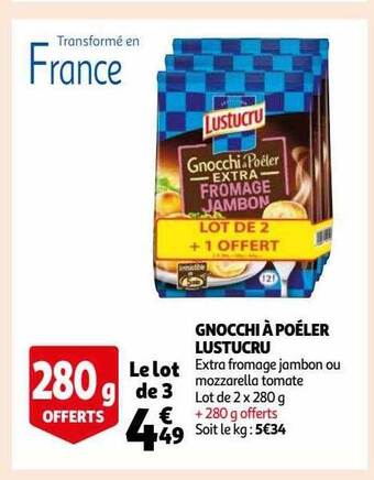 Auchan Gnocchi à poêler lustucru offre