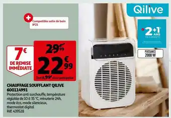 Auchan Chauffage soufflant qilive offre