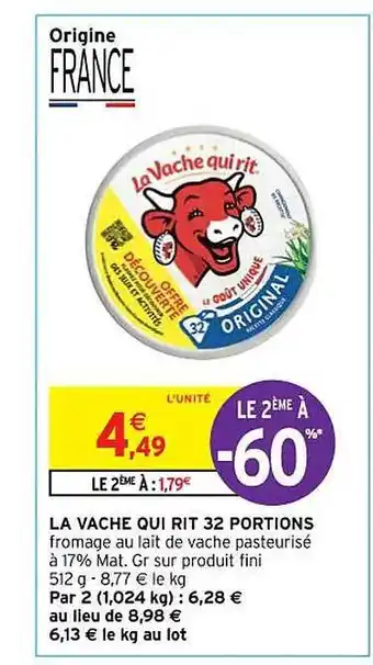 Intermarché La vache qui rit 32 portions offre