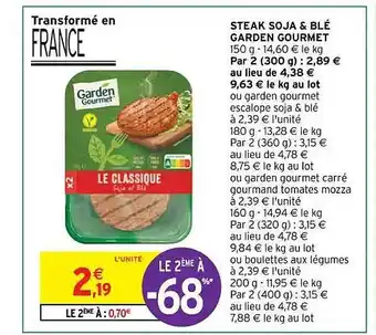 Steak soja & blé garden gourmet