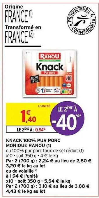 Knack 100% pur porc monique ranou