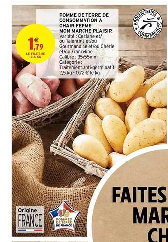 Intermarché Pomme de terre de consommation à chair ferme mon marché plaisir offre