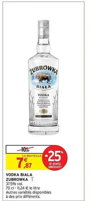 Intermarché Vodka biala zubrowka offre