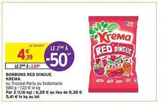 Intermarché Bonbons red dingue krema offre