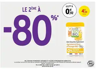 Intermarché Gel douche hydratant agrumes et fleurs d'oranger bio so bio étic offre