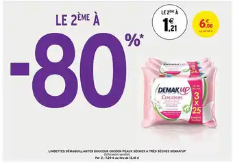 Intermarché Lingettes démaquillantes douceur cocoon peaux sèches à très sèches demak'up offre