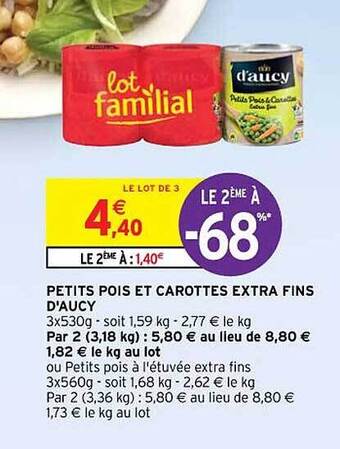 Intermarché Petits pois et carottes extra fins d'aucy offre