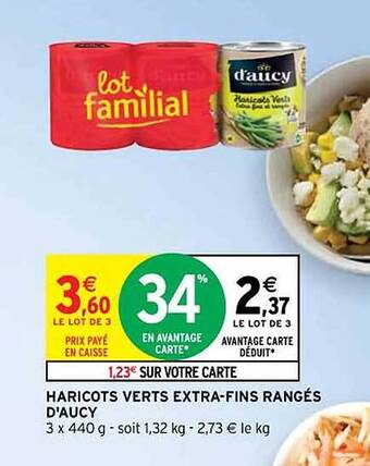 Intermarché Haricots verts extra-fins rangés d'aucy offre