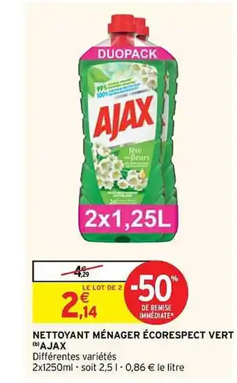 Intermarché Nettoyant ménager écorespect vert ajax offre