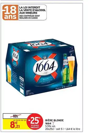 Intermarché Bière blonde 1664 offre