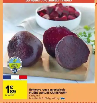 Betterave rouge agroécologie filière qualité carrefour