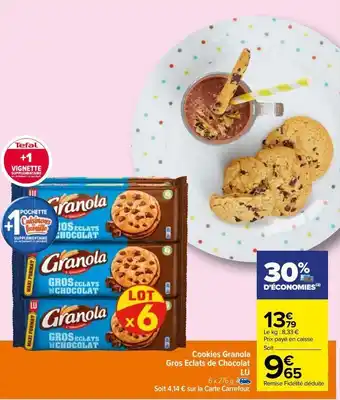 Carrefour Market Cookies granola gros eclats de chocolat lu offre