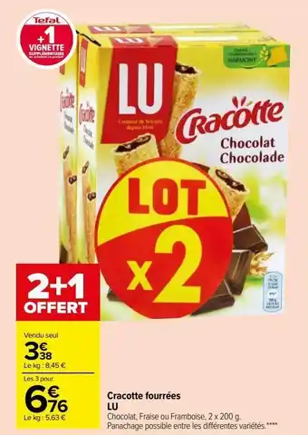 Carrefour Market Cracotte fourrées lu offre