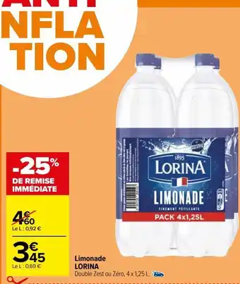Carrefour Limonade lorina offre