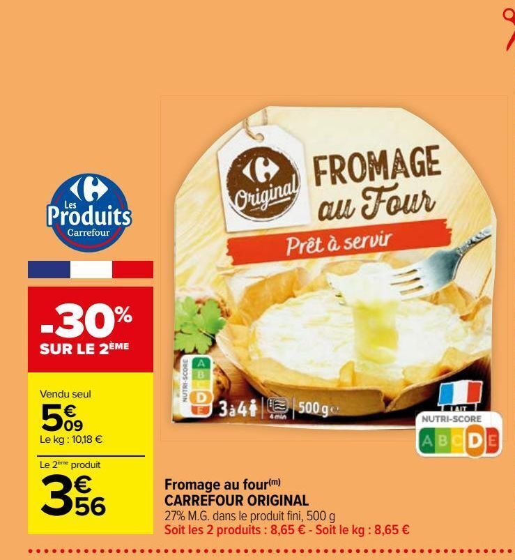 Promo Fromage au four(m) carrefour original chez Carrefour