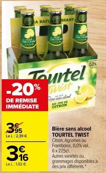 Carrefour Market Bière sans alcool tourtel twist offre