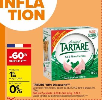 Carrefour Tartare "offre découverte offre