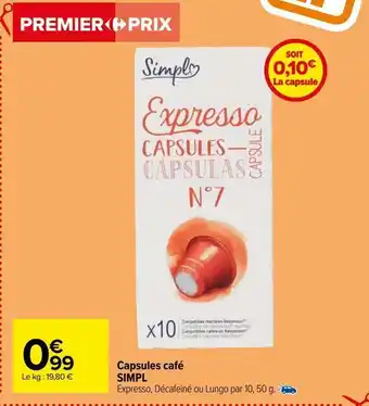 Carrefour Capsules café simpl offre