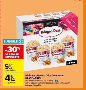 Mini cups glacées - offre decouverte hÀagen-dazs