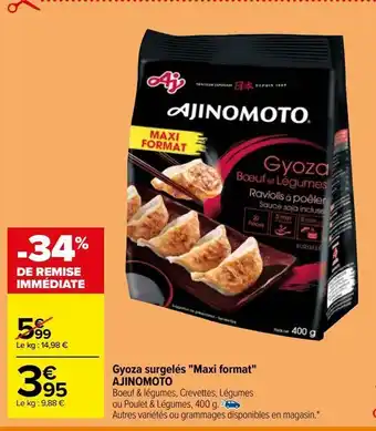 Carrefour Gyoza surgelés "maxi format" ajinomoto offre