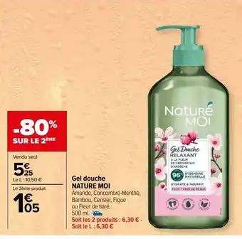 Carrefour Gel douche nature moi offre