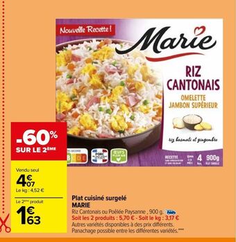 Carrefour Plat cuisiné surgelé marie offre