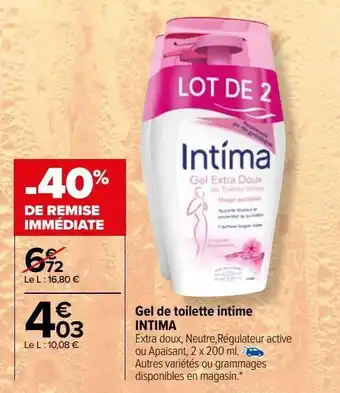 Gel de toilette intime intima