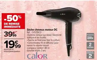 Carrefour Sèche cheveux moteur dc calor offre