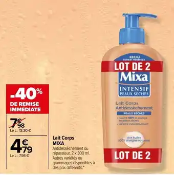 Carrefour Lait corps mixa offre